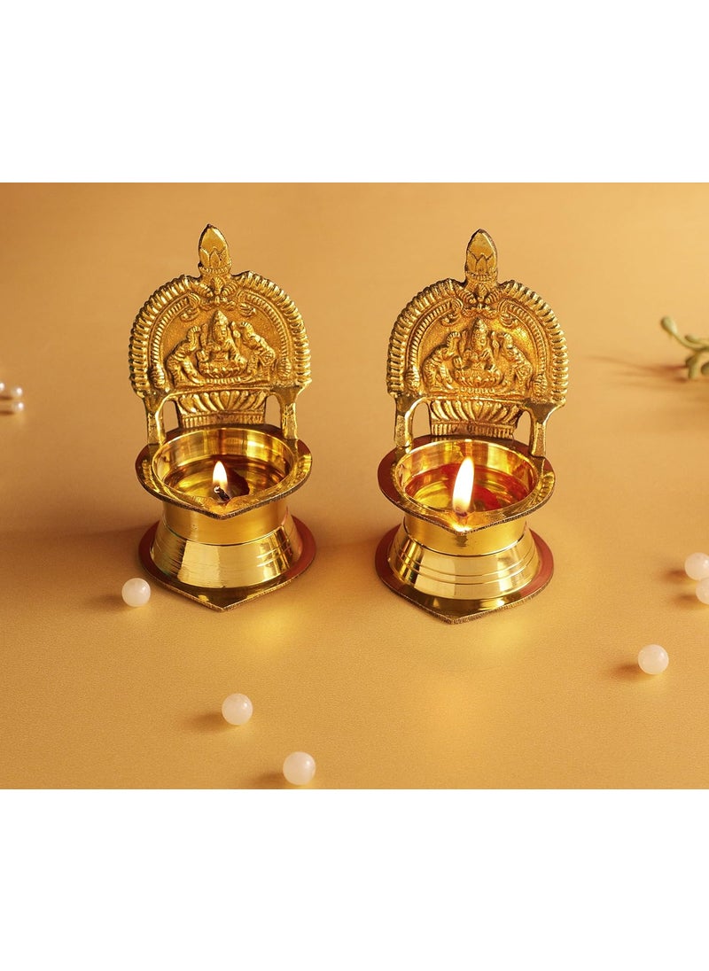 BulkySanta BulkySanta Pure Brass Kamakshi Deepa Big Size Kamatchi vilakku Kamakshi Devi Oil Lamp 12 cm Long 1  - Image 5