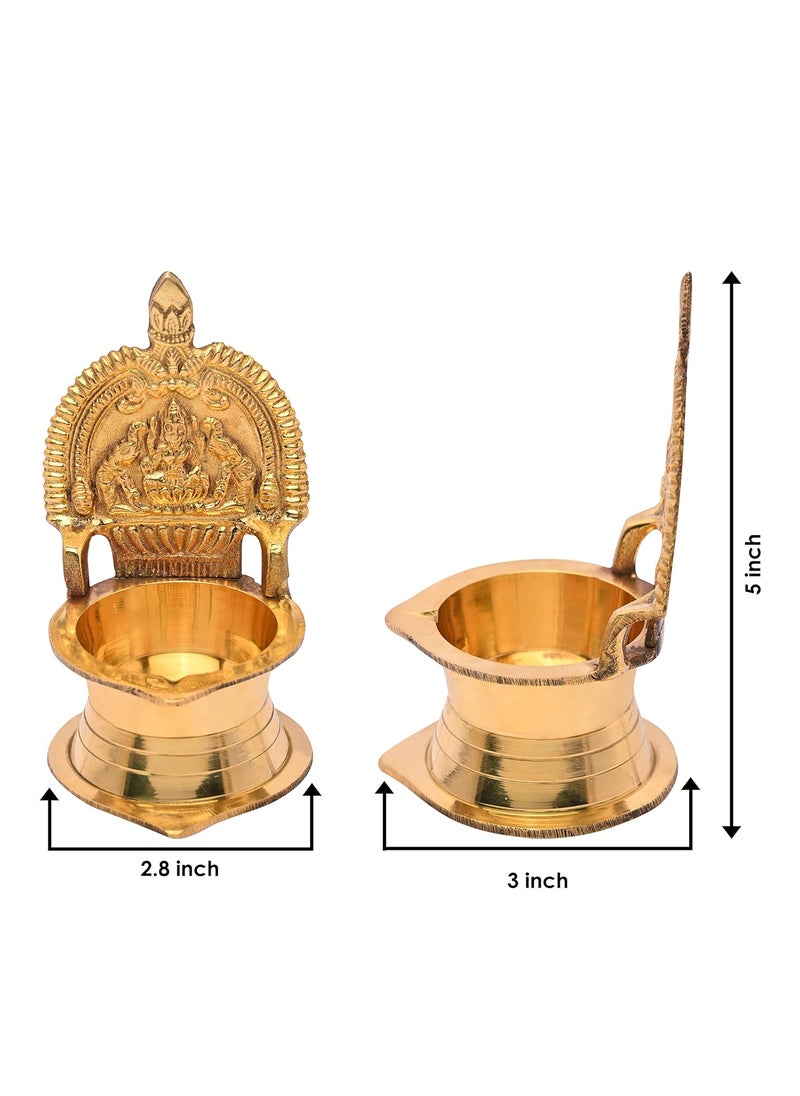 BulkySanta BulkySanta Pure Brass Kamakshi Deepa Big Size Kamatchi vilakku Kamakshi Devi Oil Lamp 12 cm Long 1  - Image 3