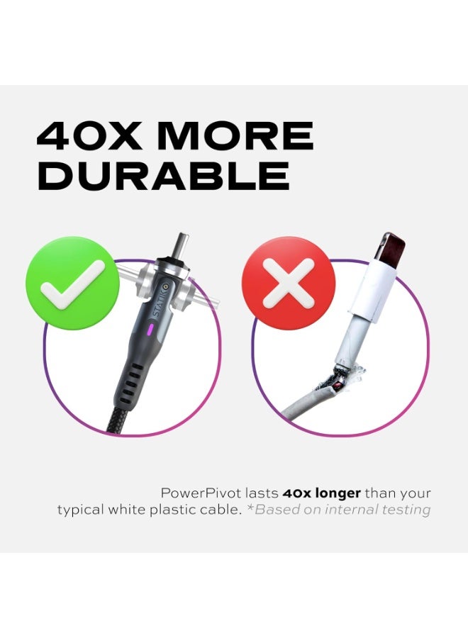 Statik PowerPivot 3ft USB C Cable, 90 Degree Right Angle, 12W Fast Charging, Data Transfer, Compatible with USB-C Devices - Image 5