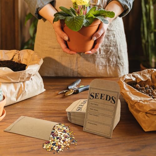 LOTMER 200 Pieces Seed Saving Envelopes, 3.2x4.8 Inch Seed Packets Envelope, Sealing Kraft Seed Packets Envelope for Fruit Vegetable - Image 5