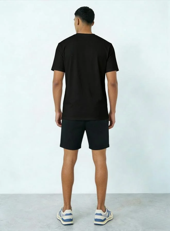 Take Two men's graphic print round neck short sleeve T-shirt with shorts set