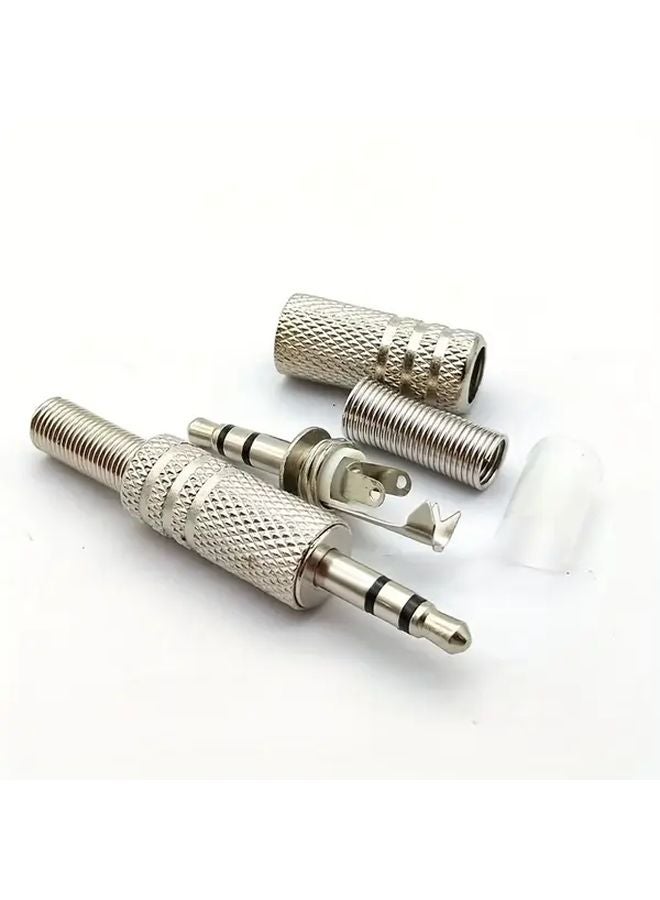 2 Pcs Nickel Plated 3.5mm Stereo Audio Plugs Headphone Jacks - Image 2