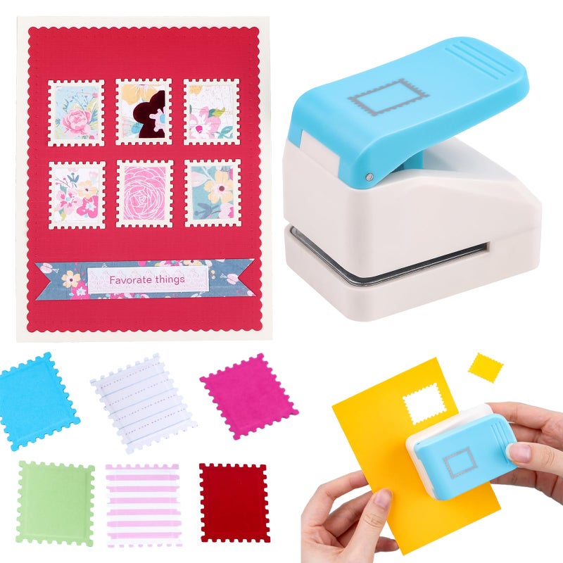 BAOFALI 0.9x1.1inch Postage Stamp Embossing Punch; Punches Score Tools for Scrapbooking Journaling Paper Craft DIY Card Making Paper Crafting Scrapbooking DIY Card Making Arts Crafts Supplies - Image 1