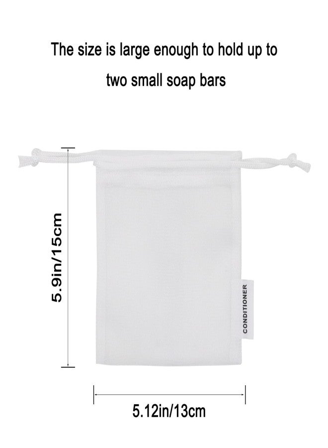 wome Shampoo Body Wash Conditioner Bag Compatible With Kitsch: Bar Soap Holder 3 Pcs for Shower Travel Soap Saver Bag Mesh Pouch with Labels for Shampoo Conditioner Bars Quick-Dry Eco-Friendly (3 white) - Image 5