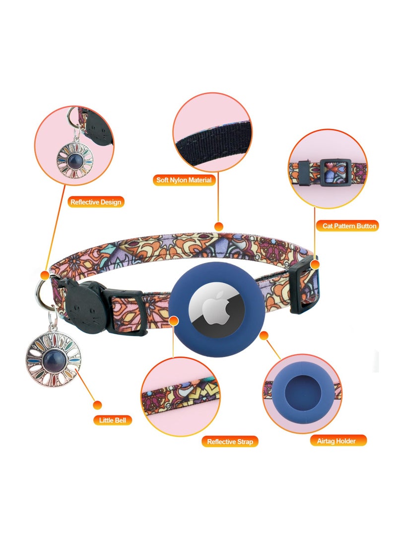 SYOSI Airtag Cat Collar Breakaway,Kitten Collar for Apple Air Tag Holder and Bell for Girl Boy Cats, 0.4 Inches in Width and Lightweight(Dark Blue) - Image 5