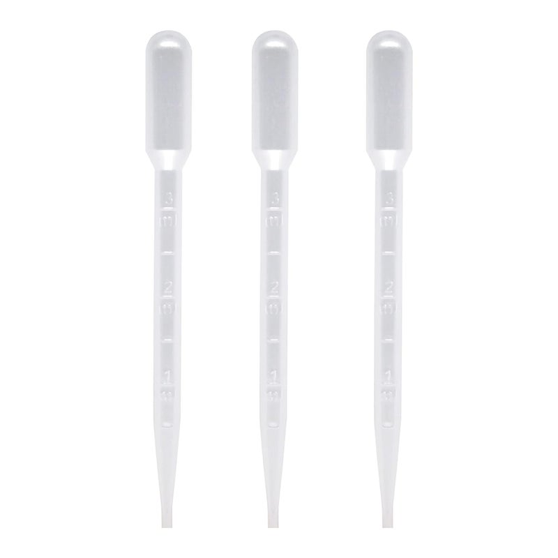 DIY4U DIY4U 3ml Pack of 50 Reusable Dropper Pipette Squeeze Dropper Transfer Liquid Tube Ink Filler Graduated Pipettes for Science Lab Experiments - Image 2
