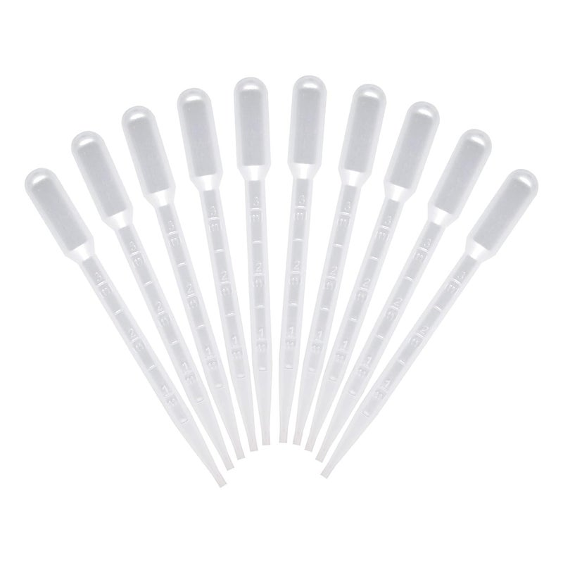 DIY4U DIY4U 3ml Pack of 50 Reusable Dropper Pipette Squeeze Dropper Transfer Liquid Tube Ink Filler Graduated Pipettes for Science Lab Experiments - Image 1