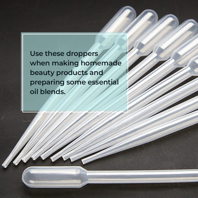 DIY4U DIY4U 3ml Pack of 50 Reusable Dropper Pipette Squeeze Dropper Transfer Liquid Tube Ink Filler Graduated Pipettes for Science Lab Experiments - Image 5
