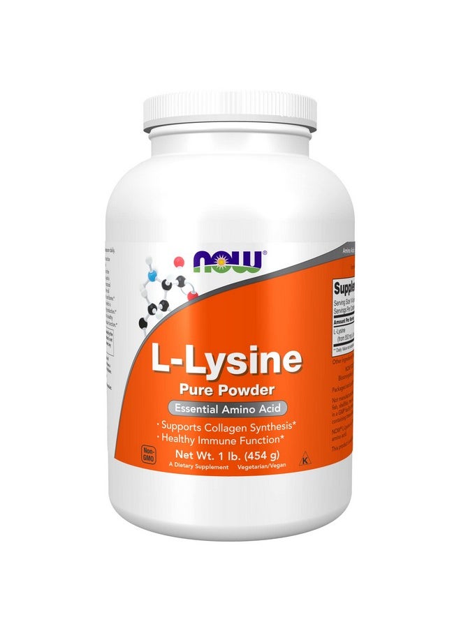 now Supplements Llysine (Llysine Hydrochloride) Powder Supports Collagen Synthesis* Amino Acid 1Pound  - Image 2