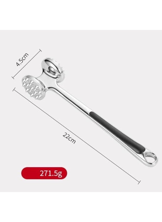 ماركة غير محددة مطرقة لحوم مزدوجة الجوانب من الستانلس ستيل، مطرقة اللحوم، مطرقة لحوم المطبخ، اداة طرية اللحوم، مدقة اللحوم، تسطيح اللحوم للدجاج وشرحات لحم العجل، متعدد IR  - Image 2