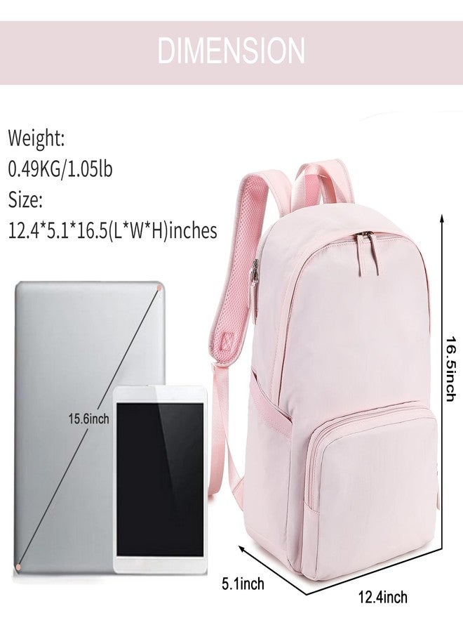 BTOOP Backpack for School Girls Teens Lightweight College Bookbag Casual Work Travel Laptop Backpack for Women Water Resistant Pink Backpacks(Pink) - Image 3