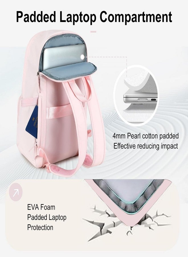 BTOOP Backpack for School Girls Teens Lightweight College Bookbag Casual Work Travel Laptop Backpack for Women Water Resistant Pink Backpacks(Pink) - Image 4