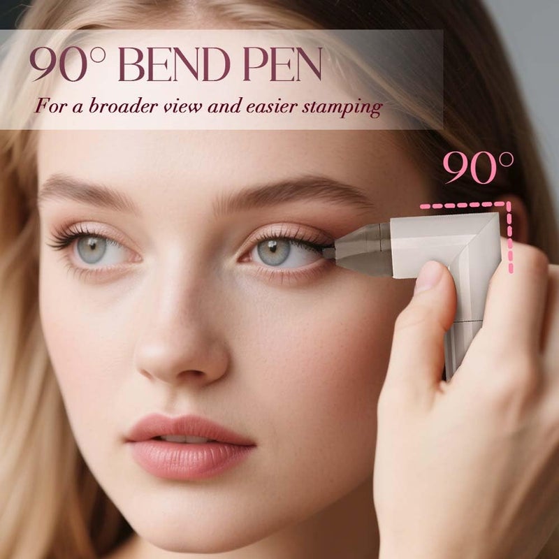 Rotating Eyeliner Stamp Pen, 2026 Upgrade Waterproof Rotating Winged Eye Liner Stamp Pen, Smudge-Proof Easy to use Eyeliner Stamp Tool (Black) - Image 4