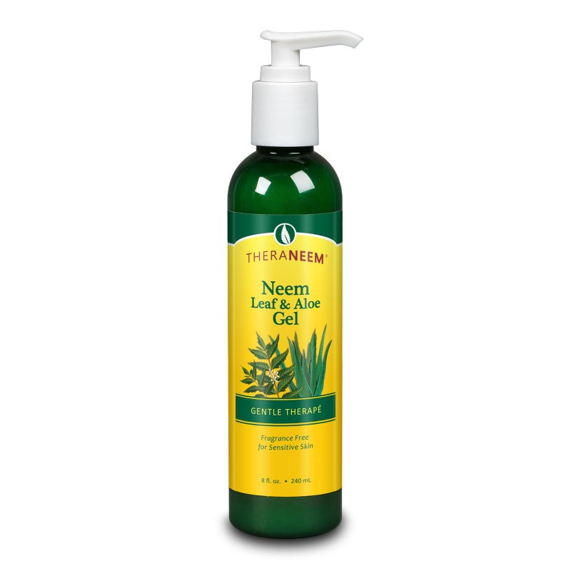 thera neem Theraneem Naturals Neem Leaf & Aloe Gel | Helps Refresh & Nourish Skin | Organic Neem Leaf & Aloe Vera | Fragrance Free for Sensitive Skin | 8fl. oz (Fragrance Free)