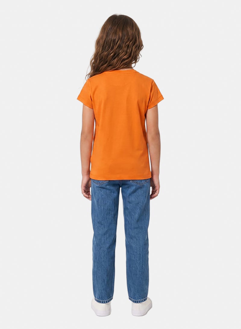 Andora Regular Fit Slip On Printed Girls T-Shirt - Orange - Image 4