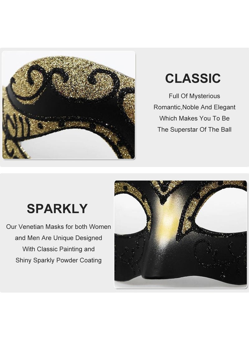 NajmStyle Masquerade Mask For Couples Venetian Halloween Costume Ana Lace Masks Women's Mens - Image 3