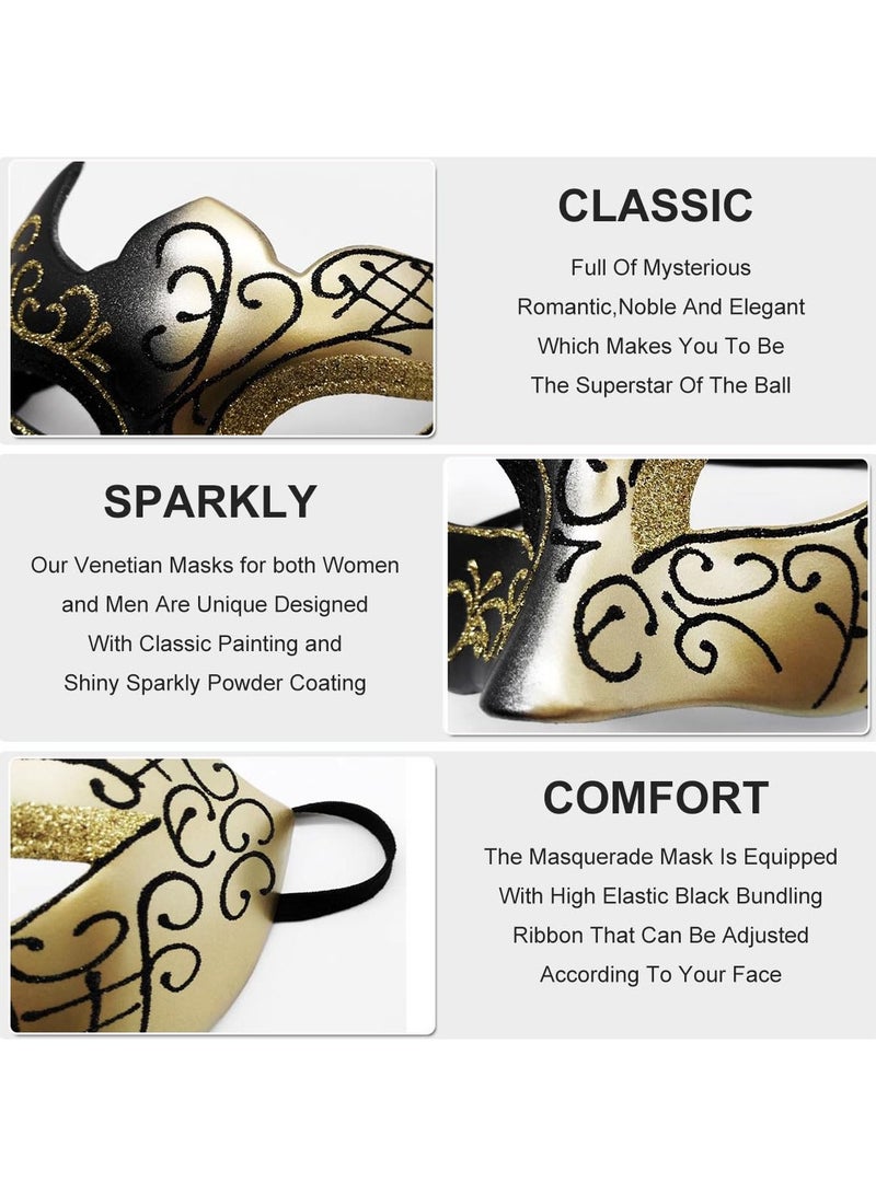 NajmStyle Masquerade Mask For Couples Venetian Halloween Costume Ana Lace Masks Women's Mens - Image 2