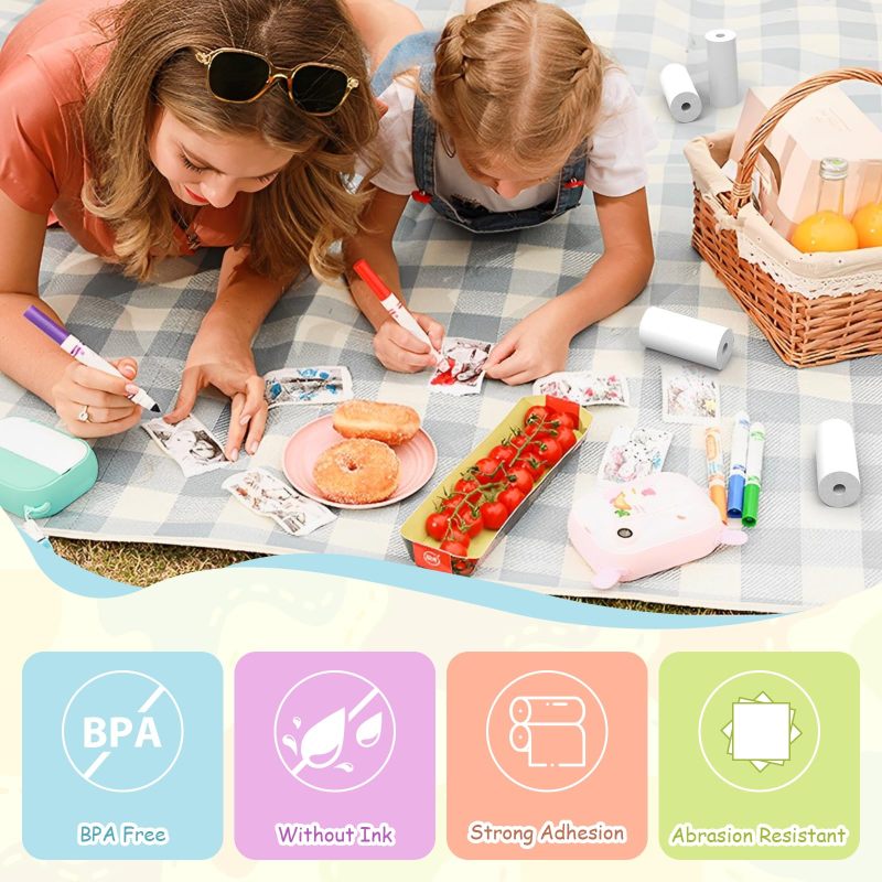 Thermal Paper Rolls: 57*25mm White Smudge-Free Semi-Gloss - Easy-Load 20-Pack Instant Camera Paper for Kids Aged 4+, Creative Craft & On-The-Go Play - Image 5