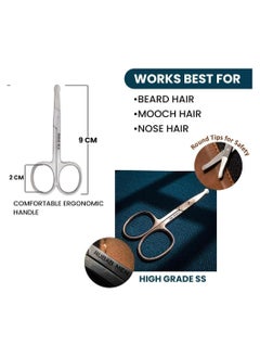RUBAB MEN RUBAB MEN Nasal Safety Personal Grooming Scissor for Nose Hair, Beard, Mustache and Eyebrow | Safety Blunt Round Tip & Heavy Duty Non Rusting SS Metal | Travel Friendly  - Image 4