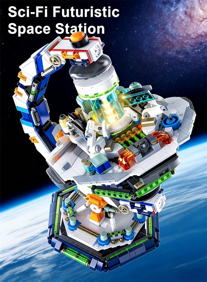 Space Station Globe Building Set for Adults & Boys, 1793 Pieces World Map Display Model Kit with Dual Illumination Modes, 360° Rotatable Educational Stem Toys Gifts for Kids 8-14 Boys Girls - Image 5