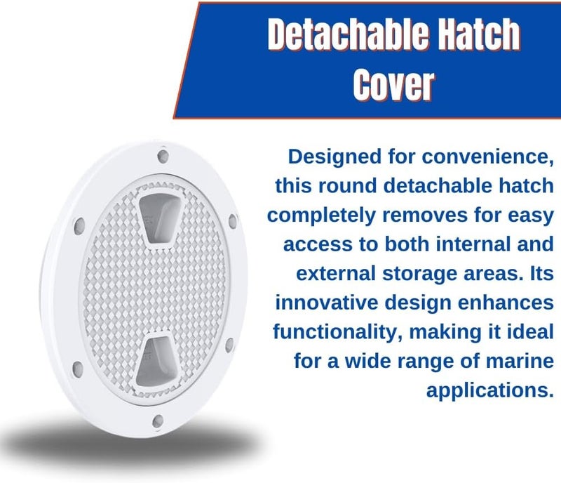 SEAFLO 4" - 8" White Circular Non Slip Inspection Hatch w/Detachable Cover - Image 5
