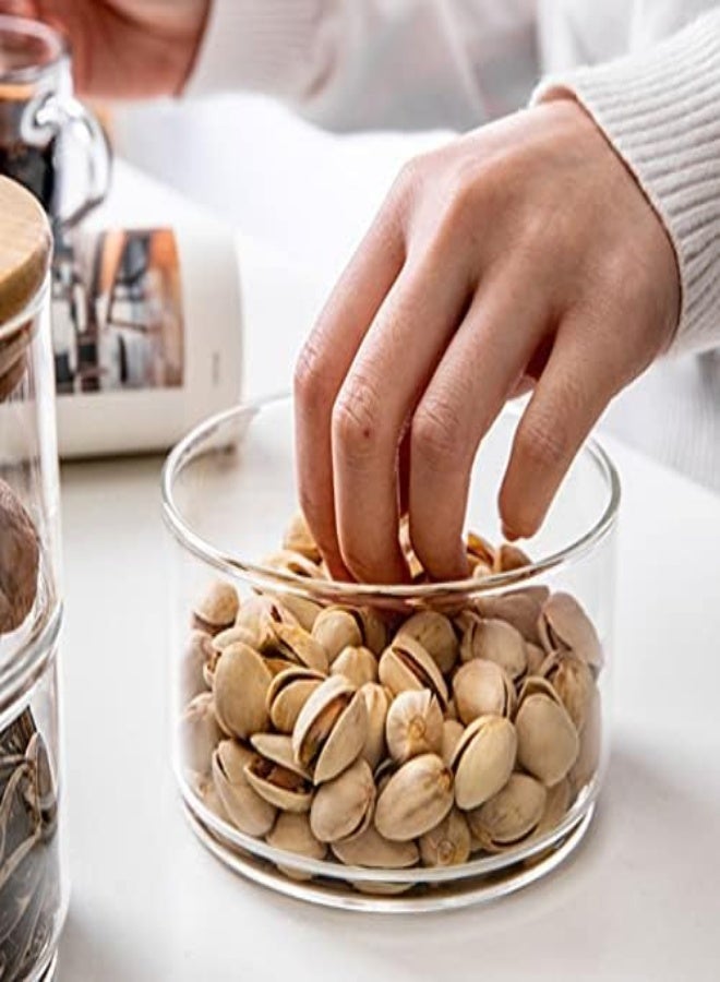 AKDC Cabilock 2Pcs Stackable Glass Jars Stacking Glass Apothecary Jar Round Glass Storage Canisters Salad Bowl Cylinder Food Storage Without Lids For Kitchen Food Cookies Coffee - Image 1