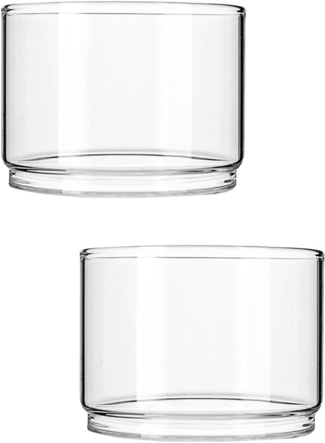AKDC Cabilock 2Pcs Stackable Glass Jars Stacking Glass Apothecary Jar Round Glass Storage Canisters Salad Bowl Cylinder Food Storage Without Lids For Kitchen Food Cookies Coffee - Image 4