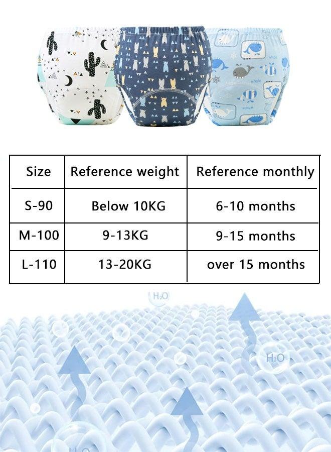 MARHABABY 3 Pieces Baby Potty Training Pants, Cloth Diaper for Boy and Girls, Breathable Potty Training Underwear, Size 100, Suitable for Baby Weight from 8-13kg  - Image 2
