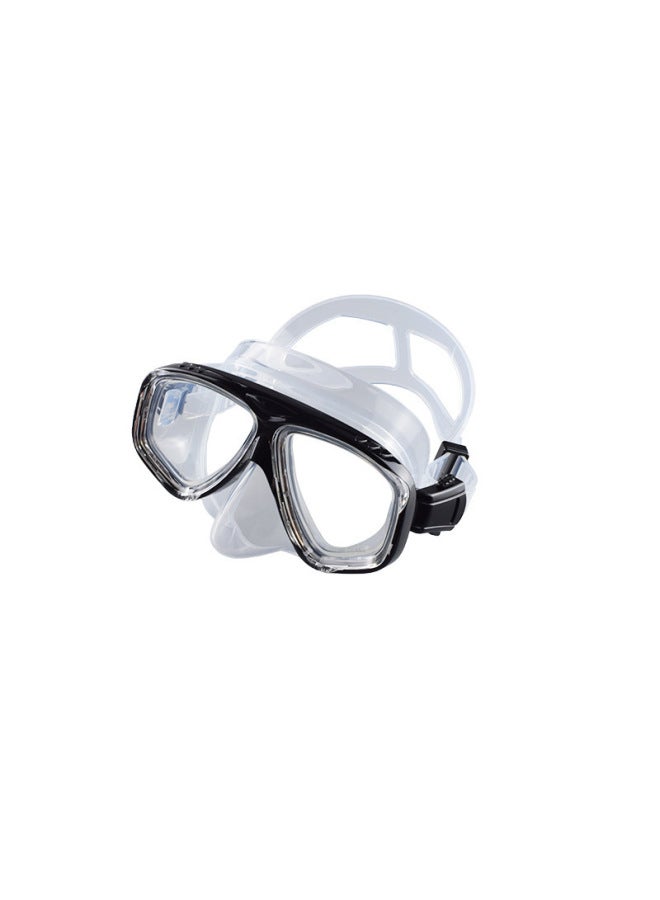 Whale Transparent Black Snorkeling 2-in-1 Set Diving Mask With Full Dry Snorkel For Adults, Prescription Lens Compatible, Swimming Diving Mask - Image 1