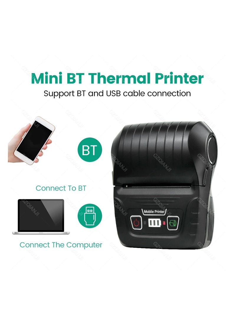 AROAQ Smart Mini Portable Bluetooth Receipt Printer 58mm Wireless Thermal Printer for Bills and Cash Tickets Ideal for Supermarkets and Offices  - Image 2