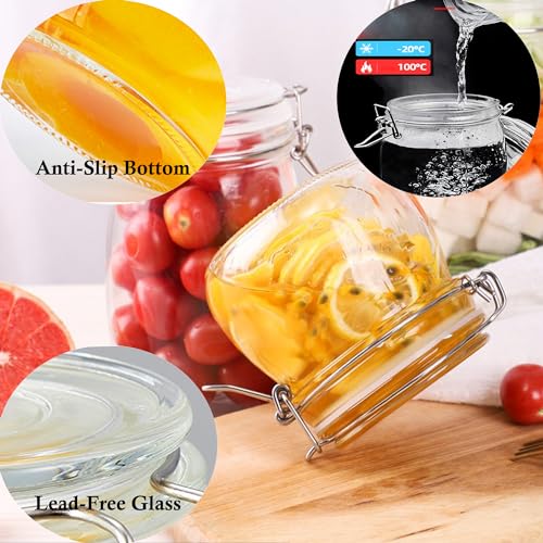 MBSRITY Glass Jars With Airtight Lid 16 Oz (Set Of 2) Wide Mouth Mason Glass Airtight Storage Canisters Leakproof For Coffee Sugar Nuts Spice Refrigerator Pickles & Preserves Tea For Fridge Kitchen Pantry - Image 5