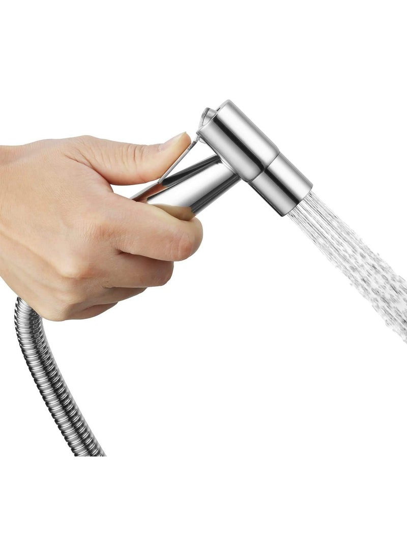 Wedmax Stainless Steel Handheld Bidet Sprayer, Shower Head with 49 Inch Hose and Bracket Holder - Image 3