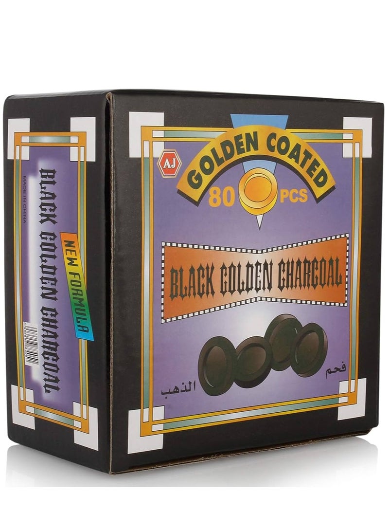 السايس فحم السايس أسود مطلي بالذهب - 10 قطع