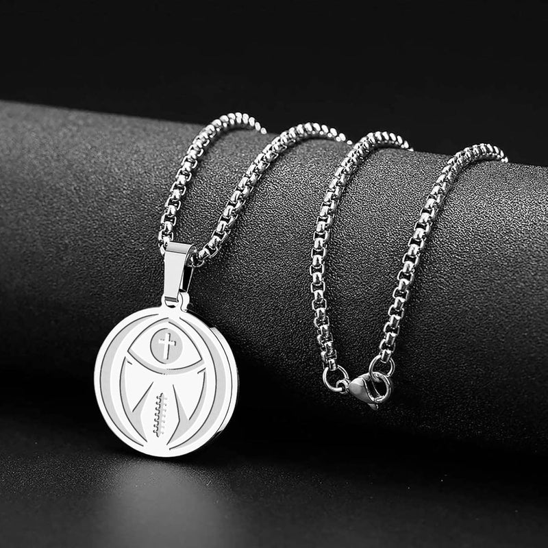 HOFOYA Sports Athletes Necklace with Inspiring Bible Quote from Phil 4:13 Baseball Basketball Football Soccer Volleyball Pendant Jewelry Gift for Men Teen boys girls,Christ Baptist gifts. - Image 3