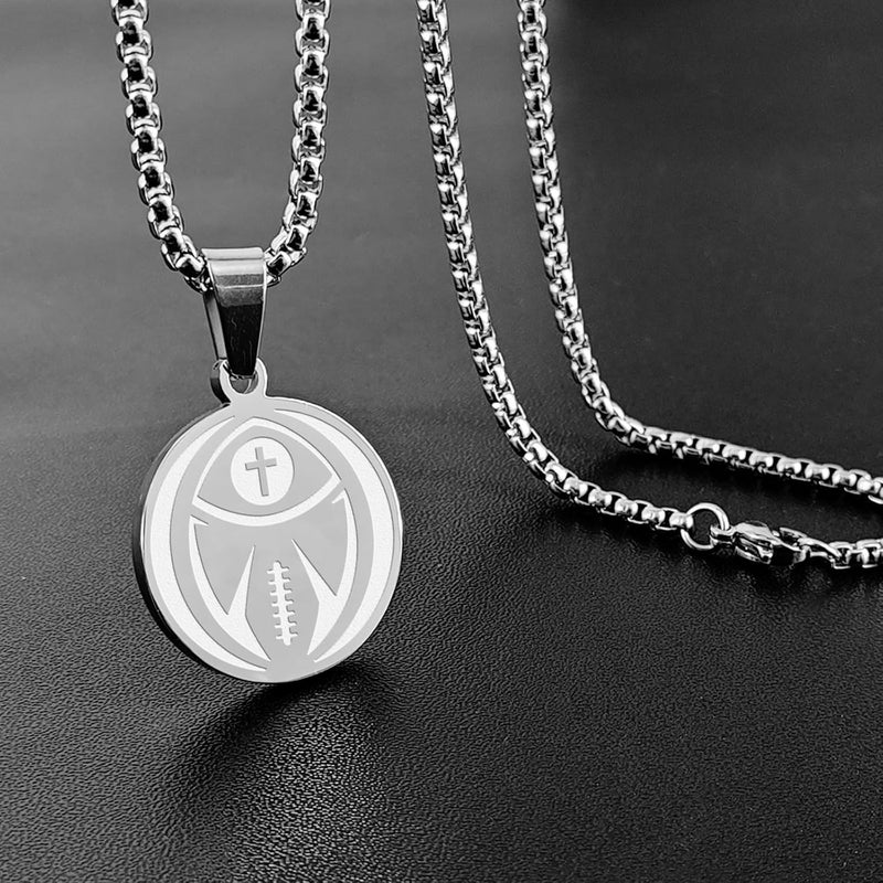 HOFOYA Sports Athletes Necklace with Inspiring Bible Quote from Phil 4:13 Baseball Basketball Football Soccer Volleyball Pendant Jewelry Gift for Men Teen boys girls,Christ Baptist gifts. - Image 2