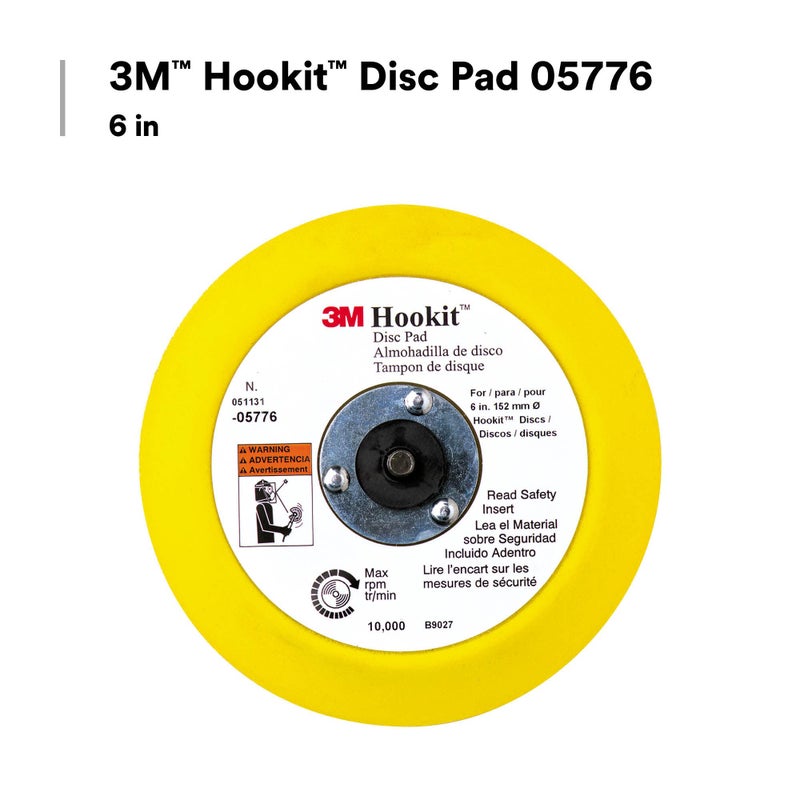 3M Hookit Disc Pad 05776, Easy Change Out, Medium Density Foam, 6 in - Image 3