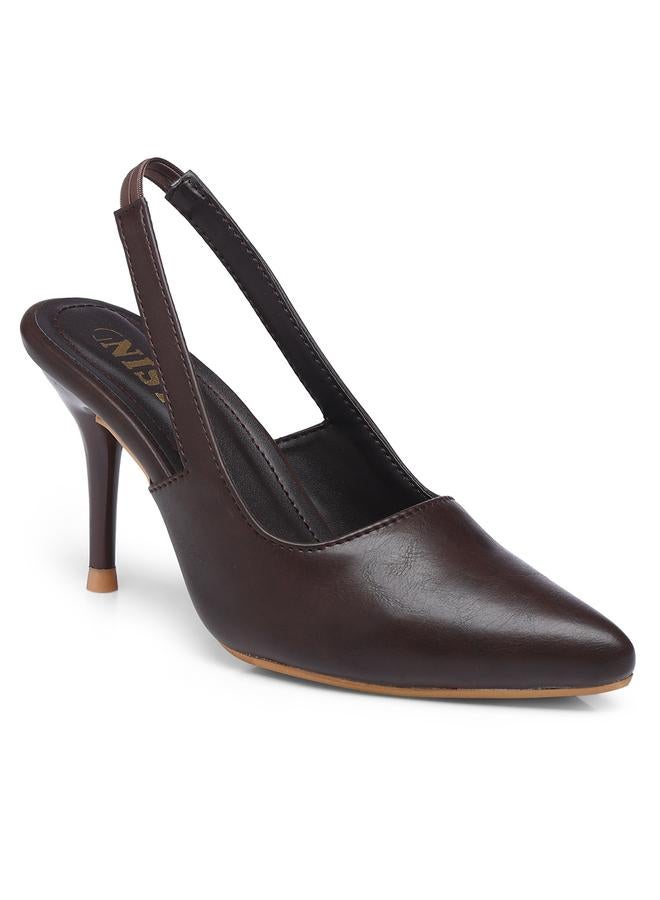 GNIST GNIST Plain Pointed Toe Stiletto Heel Slingback Shoes  - Image 2