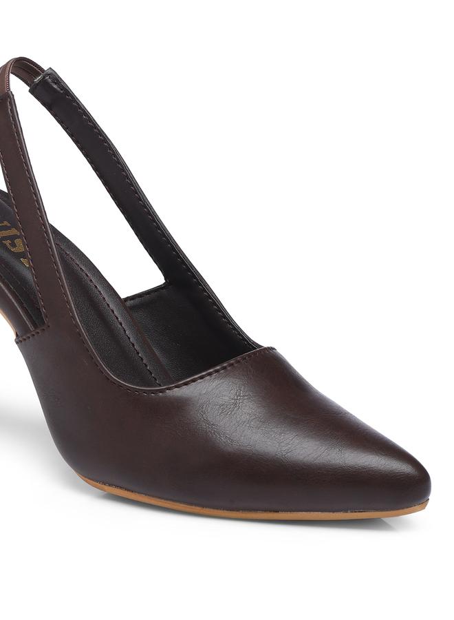 GNIST GNIST Plain Pointed Toe Stiletto Heel Slingback Shoes  - Image 3
