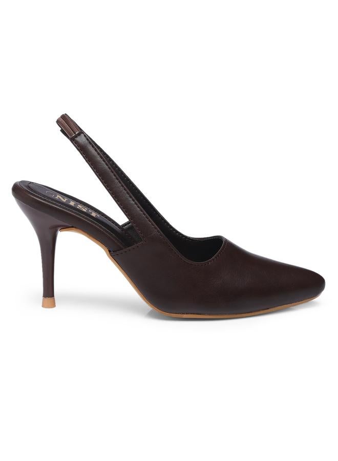 GNIST GNIST Plain Pointed Toe Stiletto Heel Slingback Shoes  - Image 5