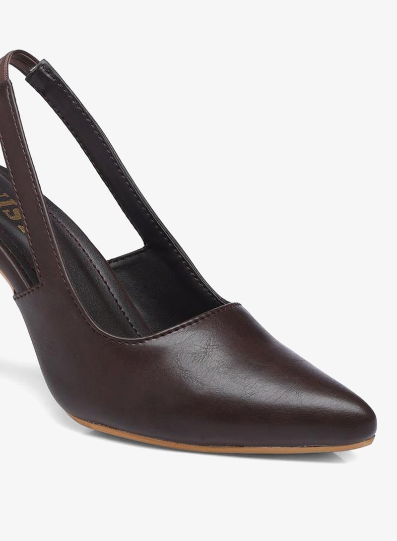 GNIST Plain Pointed Toe Stiletto Heel Slingback Shoes - Image 3