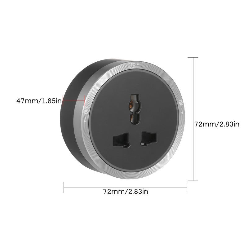 Universal 3-Pin Track Sockets Power Sockets Adapter Power Track Socket Outlet Versatile Electric Mobile Track Socket Slidable Wall Outlet with Blue LED Ring - Image 2