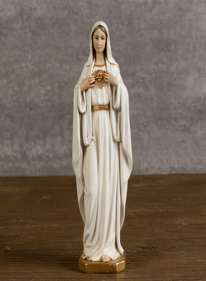 BC BUILDCLASSIC BC Catholic Immaculate Heart of Mary Figure, 6" H Blessed Holy Mother Virgin Mary Statue Indoor, Religious Gifts, Handpainted Renaissance Sculpture Purity & Grace Collection by Buildclassic - Image 2