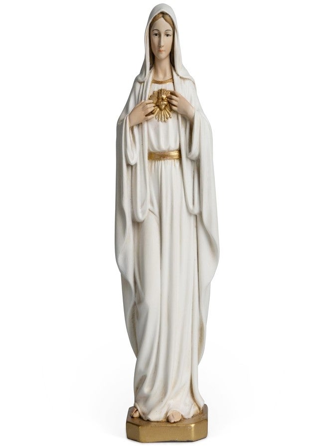 BC BUILDCLASSIC BC Catholic Immaculate Heart of Mary Figure, 6" H Blessed Holy Mother Virgin Mary Statue Indoor, Religious Gifts, Handpainted Renaissance Sculpture Purity & Grace Collection by Buildclassic - Image 1