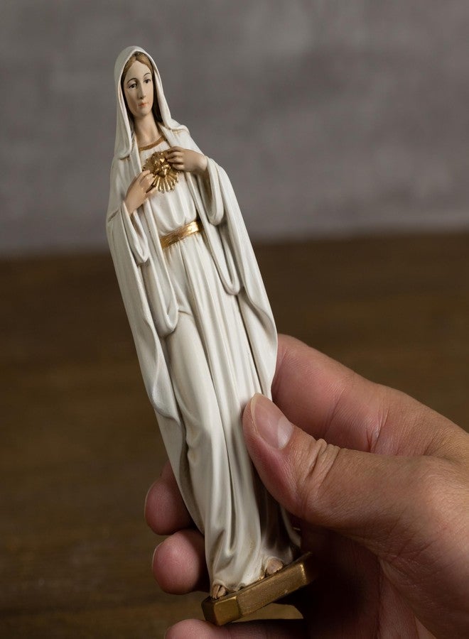 BC BUILDCLASSIC BC Catholic Immaculate Heart of Mary Figure, 6" H Blessed Holy Mother Virgin Mary Statue Indoor, Religious Gifts, Handpainted Renaissance Sculpture Purity & Grace Collection by Buildclassic - Image 5
