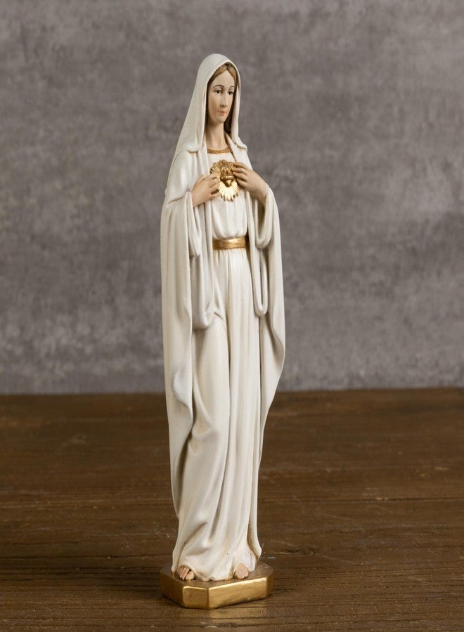 BC BUILDCLASSIC BC Catholic Immaculate Heart of Mary Figure, 6" H Blessed Holy Mother Virgin Mary Statue Indoor, Religious Gifts, Handpainted Renaissance Sculpture Purity & Grace Collection by Buildclassic - Image 3