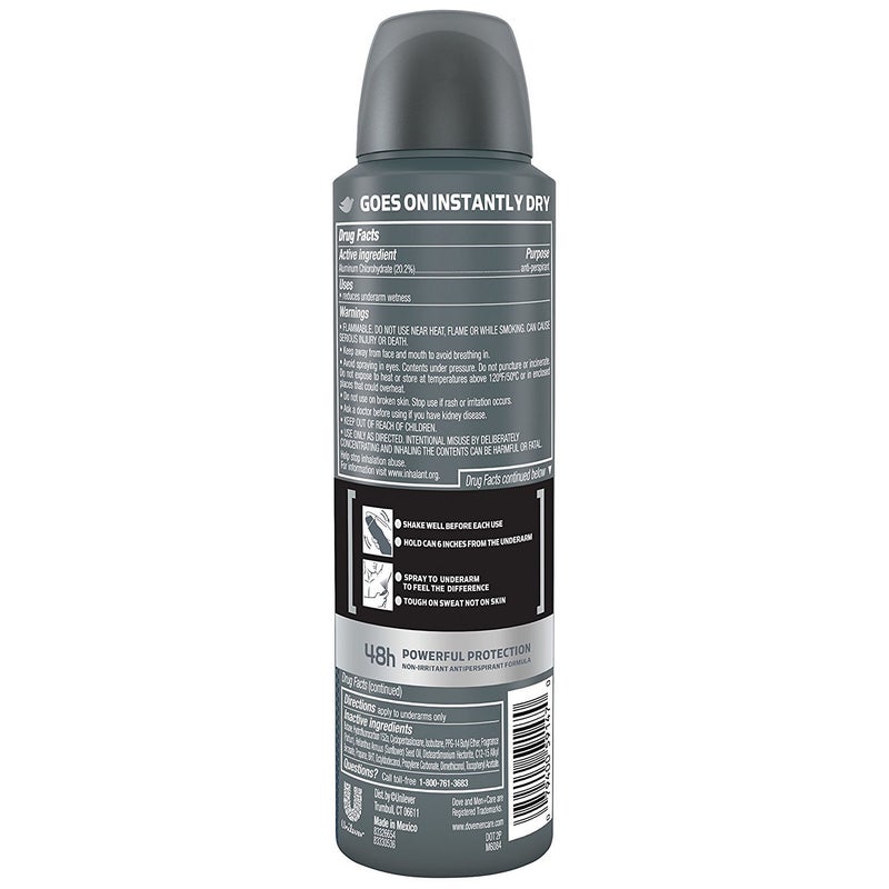 Dove Men Care Invisible Dry Spray Deodorant (3.8 oz, 3 pk.) - Image 3