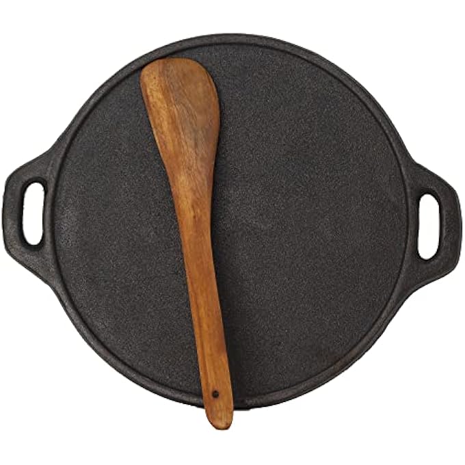 Rock Tawa مقلاة دوسا تاوا سوداء من الحديد الزهر، مُجهزة مسبقًا، مقاس 1250 بوصة - Image 1
