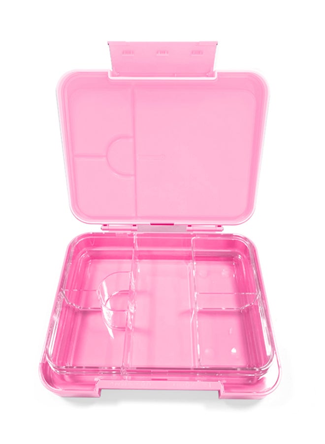 Eazy Kids صندوق غداء بنتو قابل للتحويل 6 و 4 مع حقيبة غداء، مجموعة ملعقة وشوكة - وردي لامع - Image 5