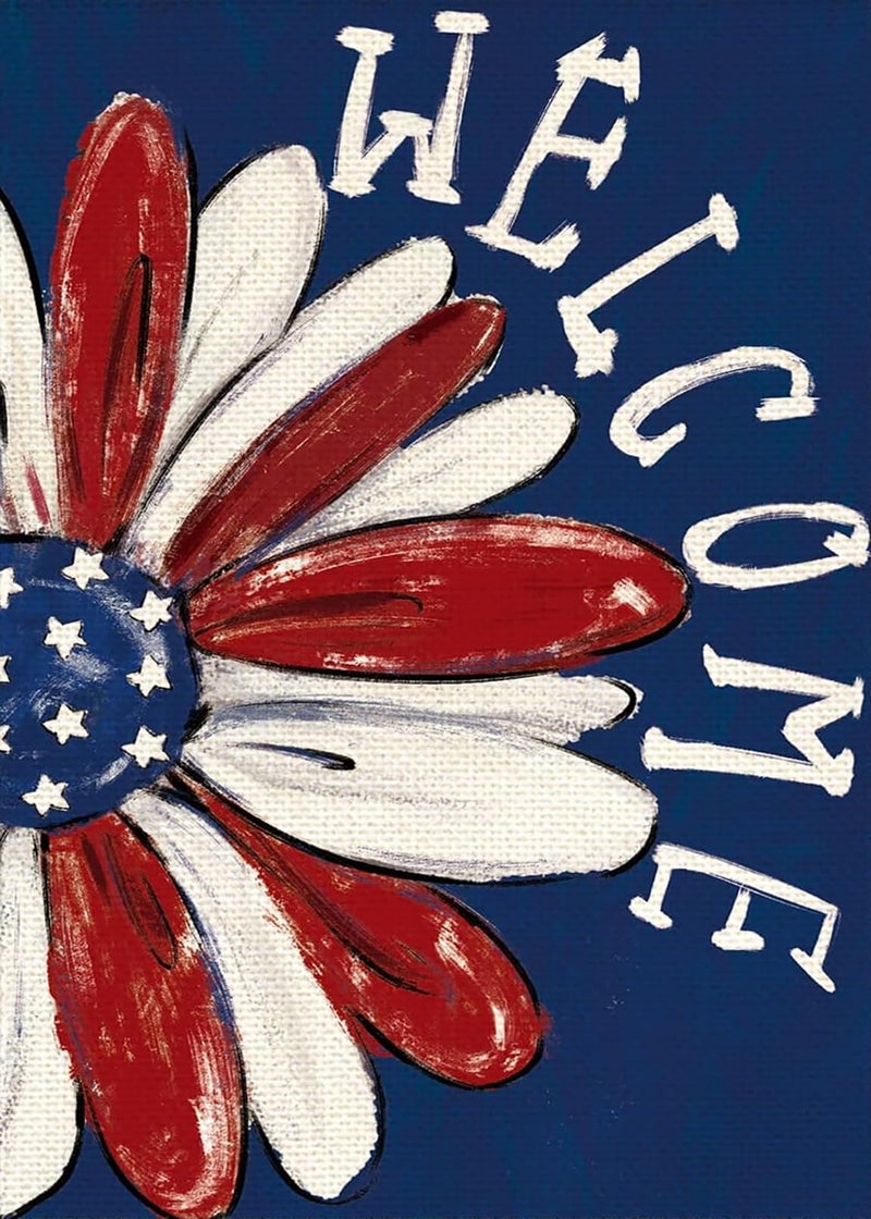 KINPLUB Patriotic 4th of July Diamond Painting Kits for Adults Beginners Welcome Daisy 5D Diamond Art DIY Full Round Drill Paint with Diamonds Home Wall Decor 12 x 16 Inch - Image 2