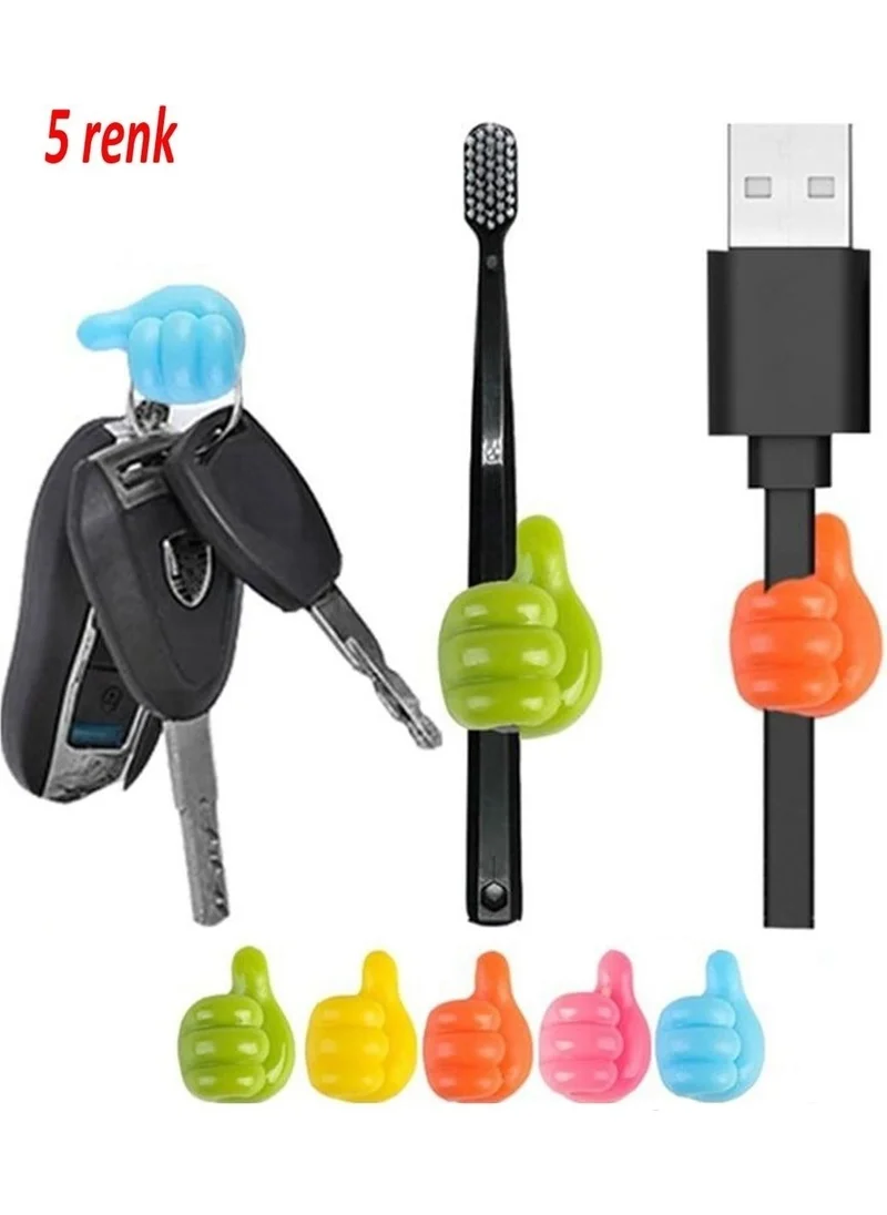 BarkoFix 5Pcs Thumb Cable Gripper Silicone Home Organizer Toothbrush Headphone Cable Holder